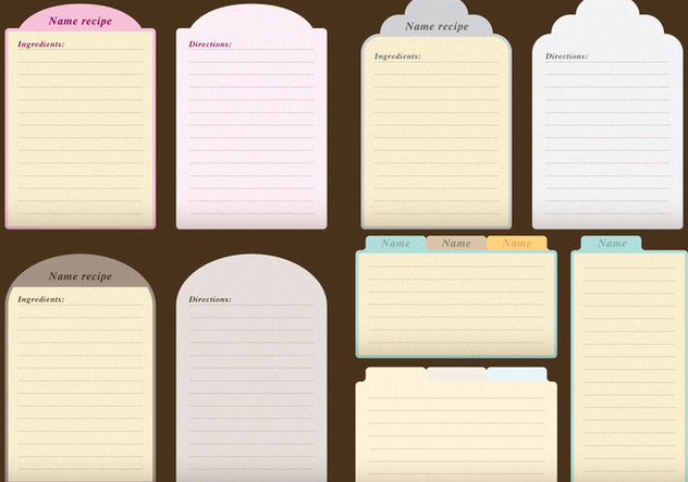 Kind of Recipe Cards - Free vector #381483